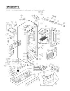 Case Parts Diagram and Parts List for GC-L258VQXD ASWCSE2 LG Refrigerator