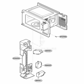Latch Board Parts Diagram and Parts List for MS113YG KMWEGSC LG Range