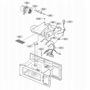 Interior Parts 2 Diagram and Parts List for JVM1542BF ABKEGEU LG Wall Oven