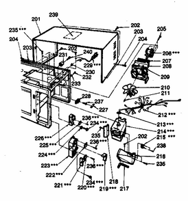 Switches And Microwave Parts Diagram and Parts List for 7218801080  Kenmore Microwave