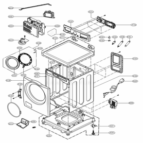 Cabinet And Control Panel Assemlby Diagram and Parts List for WM3500CW ABWEVUS LG Washer