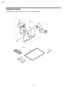 Freezer Parts Diagram and Parts List for GM-U652GQCP ASWCSE1 LG Refrigerator