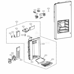 Dispenser Parts Diagram and Parts List for LFX25973D ASBCNA1 LG Refrigerator