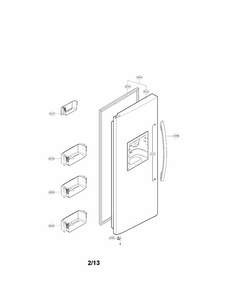 Freezer Door Parts Diagram and Parts List for 79551314014  Kenmore Refrigerator