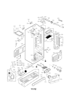Case Parts Diagram and Parts List for LFX25976SB 01 LG Refrigerator