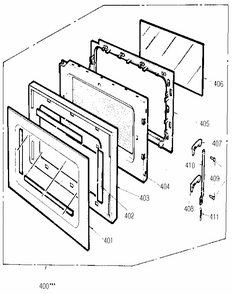 Door Diagram and Parts List for 7218903580  Kenmore Microwave