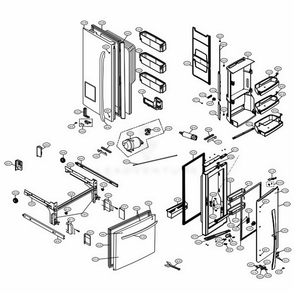 Door Parts Diagram and Parts List for 72372 ASWCSE0 LG Refrigerator