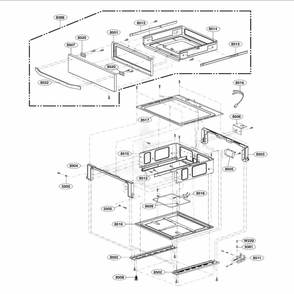 Drawer Parts Diagram and Parts List for LSRE307ST FSTLVKG LG Range