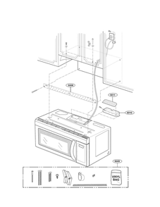 Installation Parts Diagram and Parts List for LMV1831ST 00 LG Microwave