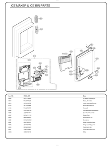 Ice Maker And Ice Bin Parts Diagram and Parts List for GR-L268LSZM ASTCSE1 LG Refrigerator