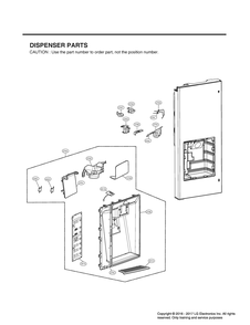 Dispenser Parts Diagram and Parts List for GR-L24GHSJM ASBCNA3 LG Refrigerator