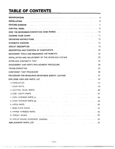 Table Of Contents Diagram and Parts List for MH-1355M  LG Microwave