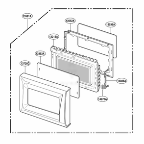 Part Location Diagram of 3581W1A313A LG DOOR ASSEMBLY