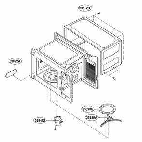 Oven Cavity Parts Diagram and Parts List for MS2042DB CBKQEAS LG Wall Oven