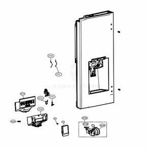 Dispenser Parts Diagram and Parts List for LFXS28566S ASTCNA3 LG Refrigerator