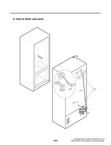Valve And Water Tube Parts Diagram and Parts List for GR-X23FGNGM AGRCNA0 LG Refrigerator