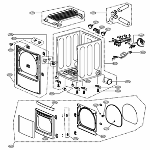 Cabinet And Door Assembly Gas Type Diagram and Parts List for DLGX5681V ASSEEUS LG Dryer