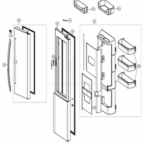 Refrigerator Door Diagram and Parts List for 51863 ASTCSE4 LG Refrigerator