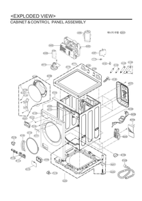 Cabinet And Control Panel Assembly Diagram and Parts List for WM6700HBA ABLEVUS LG Washer