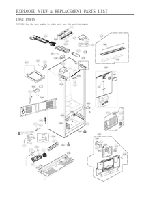 Case Parts Diagram and Parts List for GC-B288NSNM ASTCNA3 LG Refrigerator