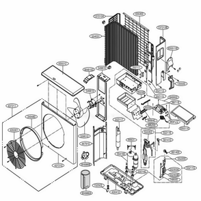 Main Diagram and Parts List for LSU180HSV4 AWHBEUS LG Air Conditioner