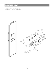 Dispenser Parts Diagram and Parts List for GR-L276DSDM ASTCNA0 LG Refrigerator