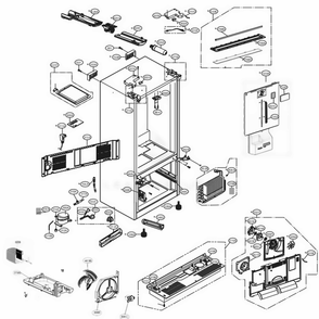 Case Parts Diagram and Parts List for LFXS28566S ASTCNA4 LG Refrigerator