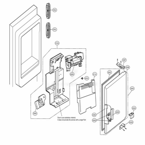 Ice Maker And Ice Bin Parts Diagram and Parts List for LMXS30796D ASBCNA0 LG Refrigerator
