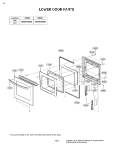 Lower Door Parts Diagram and Parts List for LD3653SP AS1LLGA LG Range