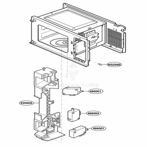 Latch Board Parts Diagram and Parts List for KCMS1555RBL CB1EKAD LG Range