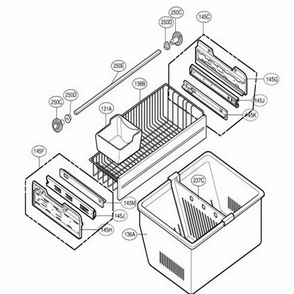 Freezer Parts Diagram and Parts List for 78719 AHM1SER LG Refrigerator
