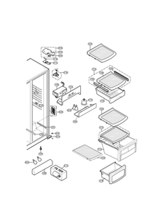 Refrigerator Compartment Parts Diagram and Parts List for LSC27921SB02  LG Refrigerator