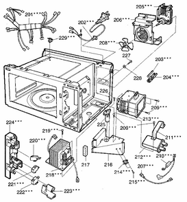 Switches And Microwave Diagram and Parts List for 7218922281  Kenmore Microwave
