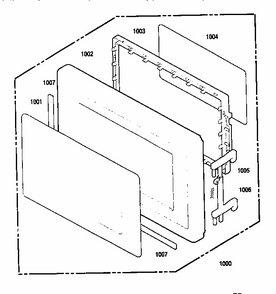 Door Diagram and Parts List for 7218912091  Kenmore Microwave