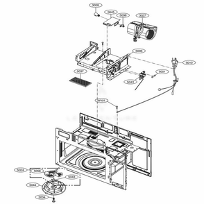 Interior Parts 2 Diagram and Parts List for LMV1762SB CBKELGA LG Microwave