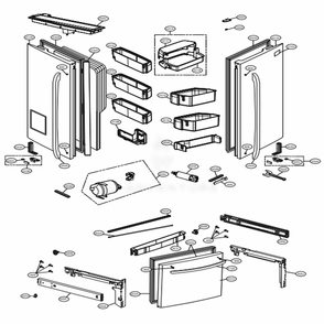 Door Parts Diagram and Parts List for 74043 ASTCSE0 LG Refrigerator