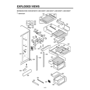 Section 1 Diagram and Parts List for LRSC26920SW ASWCLGA LG Refrigerator