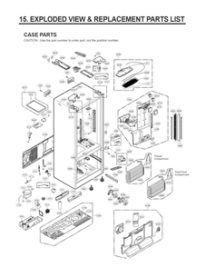 Case Parts Diagram and Parts List for LFX31935ST 03 LG Refrigerator
