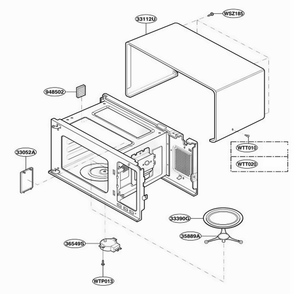 Oven Cavity Parts Diagram and Parts List for MA825B01 CB1EKMT LG Wall Oven