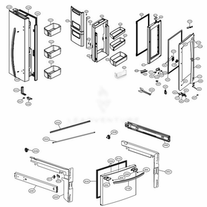 Door Parts Diagram and Parts List for LFCC23596S ASTCNA0 LG Refrigerator