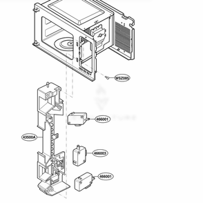 Latch Board Parts Diagram and Parts List for KCMS1555RWH CW1EKAD LG Wall Oven