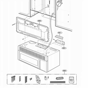 Installation Parts Diagram and Parts List for JVM1542BF AB1EGEU LG Wall Oven