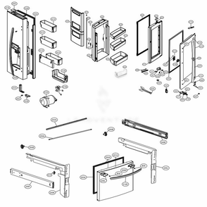 Door Parts Diagram and Parts List for LFXS28596D ASBCNA0 LG Refrigerator