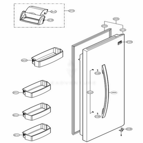 Refrigertor Door Diagram and Parts List for 51026 ATI2SER LG Refrigerator