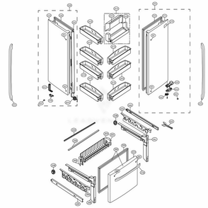 Door Parts Diagram and Parts List for LFC25776ST ASTCNA6 LG Refrigerator