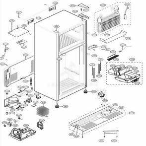 Case Parts Diagram and Parts List for LTCS24223B AWBCNA6 LG Refrigerator