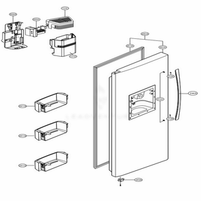 Freezer Door Diagram and Parts List for 51376 ATICSER LG Refrigerator