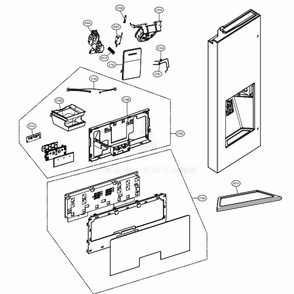 Dispenser Parts Diagram and Parts List for LSFXC2496S ASTCNA0 LG Refrigerator