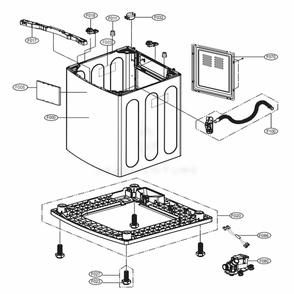 Outer Case Assembly Diagram and Parts List for WT7305CW ABWEUUS LG Washer