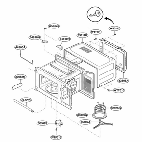 Oven Cavity Parts Diagram and Parts List for MB3949G CBKPNPL LG Range